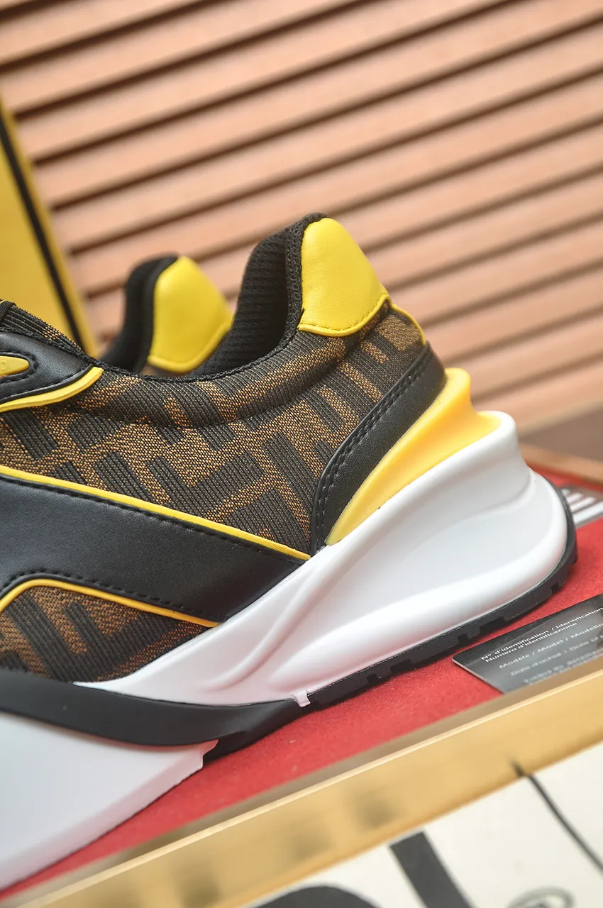 Men's shoes 💰600💶 [Fendi] The latest casual sports shoes 🔥 Many 💑 stars have the same style FD match. The original version is a one-to-one replica. Designer Kim Jones's first fendi match and Donkey brand Trainer basketball sneakers. Material: Original silk mesh. Lining: Breathable mesh. Packaging: Original 1:1 matching high-end packaging. Size: 38-45 (45 is custom-made and cannot be returned or exchanged)